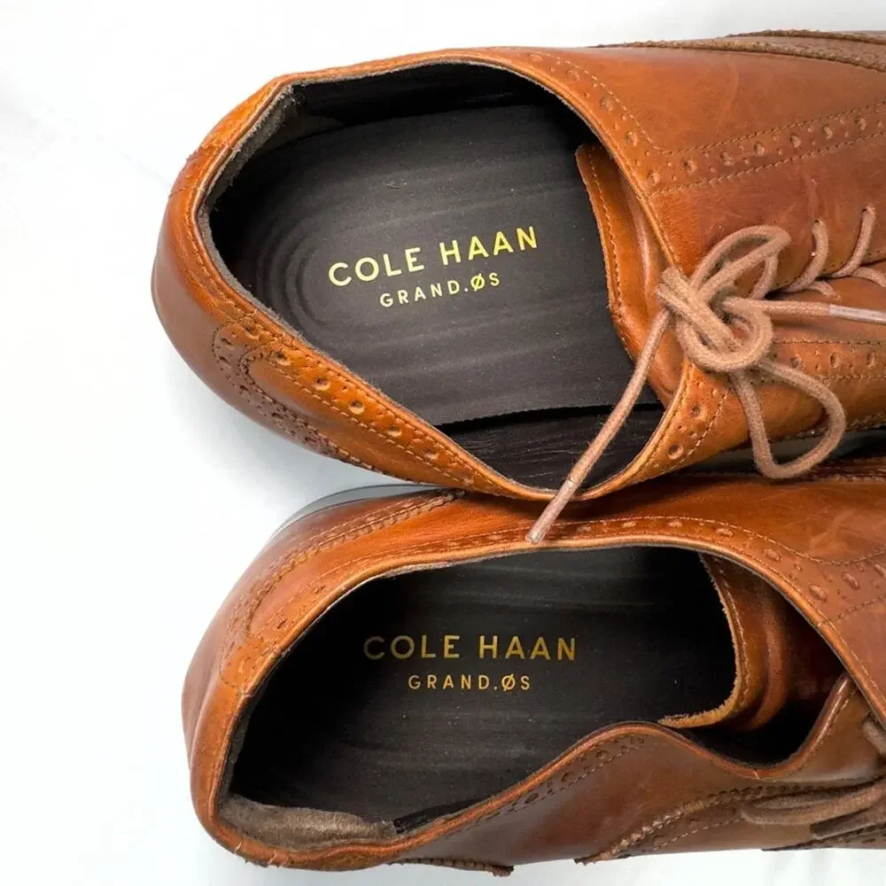 Cole Haan Modern Essentials Wingtip Oxfords British Tan Size 12M